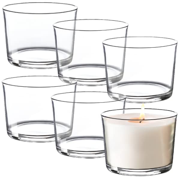 Konzept 11 - Gläser für Kerzen Groß zum Kerzen Gießen 6 Stk., Kerzengläser Leer 150ml Klar 82x58mm Windlicht Glas, Gläser für Kerzen Glaskerzen Gläser